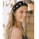 Crystal Knotted Headbands for Women Sparkly Rhinestone Jeweled Headbands Wide Gold Beads Embellished Hairbands Summer Beach Hair Accessories (Black)