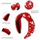 WOVOWOVO Valentine Red Pearl Headbands for Women Girls Fashion Valentines Top Knot Crystal Wide Head Bands for Women&rsquo;s Hair Velvet Rhinestone Jeweled Sparkly Beaded Embellished Hairband