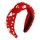 WOVOWOVO Valentine Red Pearl Headbands for Women Girls Fashion Valentines Top Knot Crystal Wide Head Bands for Women&rsquo;s Hair Velvet Rhinestone Jeweled Sparkly Beaded Embellished Hairband