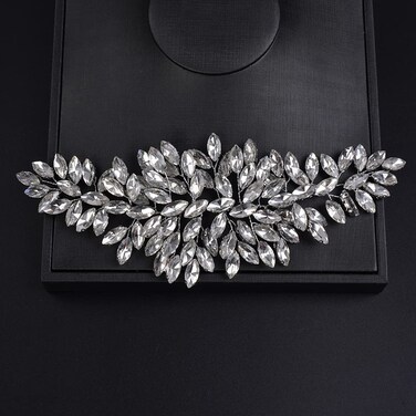 JWICOS Bridal Headband Crystal Wedding Hair Vine Wedding Headpieces for Bride Wedding Hair Accessories for Women and Girls (Silver)