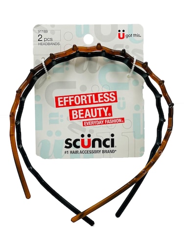 Scunci Effortless Beauty Headbands, 1-Inch Wide, 2-Count (1-Pack)