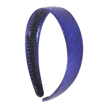 Motique Accessories 1 Inch Metallic Fabric Headband for Women and Girls (Royal)