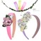 6pcs Wide Satin No Slip Headbands for Girls 1.18inches Candy Color DIY Craft Headbands for Gift(Purple Blue Pink)