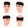 MapofBeauty 3 Pack Yoga Headbands Stretchy Cotton Head Band Hairwarp Sports Running Exercise Gym (Black)