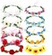 Lawie 10 Pack Boho Sunflower Daisy Rose Flower Crowns Floral Leaf Wreath With Ribbon Halo Headbands Hair Garland Bridal Headpiece Wedding Tiara Hairband Hawaiian Party Accessories for Kids Women Girl