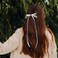 16Pcs Long Silk Ribbon Hair Bands, White Elastic Hair Ties with Bow Silk, Satin Hair Scrunchies for Women Kids Girls