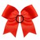 Red Cheer Bow, 2 PCS 8 Inch Large Cheer Hair Bows Ponytail Holder Elastic Band Handmade for Cheerleaders Teen Girls College Sports (Red)