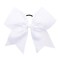 White Cheer Bow, 2 PCS 8 Inch Large Cheer Hair Bows Ponytail Holder Elastic Band Handmade for Cheerleaders Teen Girls College Sports (White)