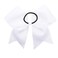 White Cheer Bow, 2 PCS 8 Inch Large Cheer Hair Bows Ponytail Holder Elastic Band Handmade for Cheerleaders Teen Girls College Sports (White)