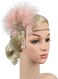 STIOEDYUAN 20s Flapper Feather Headband Art Decor Gatsby Rhinestone Leaf Medallion imitation Pearl Headpiece Hair Accessories