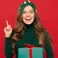 2 Pack Christmas Headband for Women Rhinestone Crystal Jeweled Santa Claus Xmas Tree Snowflakes Embellished Ladies Wide Top Knot Red Green Makeup Hair Hoop Accessory Holiday Party Costume Decor Gifts