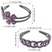 2 PACK Sparkly Rhinestone Headbands, Purple Rhinestone Headbands for Women, Crystal Jeweled Hairband, Double Row Non-Slip Hair Hoop