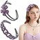 2 PACK Sparkly Rhinestone Headbands, Purple Rhinestone Headbands for Women, Crystal Jeweled Hairband, Double Row Non-Slip Hair Hoop