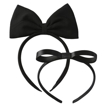 2 Pcs Big Black Bow Headband for Woman Girls Halloween Costume Headwear Christmas Party Cosplay Hair Accessories for Alice