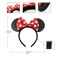 Shiny Sequin Mouse Ear Headbands, 2 PCS Classic Bow Headbands for Adult Women and Girls (Red Sequin &amp; Red Dot)