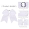 20 PCS 8 Inch Cheer Hair Bows Large Cheerleading Big Hair Bows with Ponytail Holder Hand-made Grosgrain Ribbon Hair Accessories for Teen Girls (White)