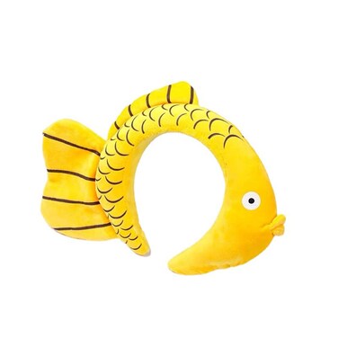 Funny Yellow Fish Stylish Plush Face Wash Makeup Elastic Hair Band Headband Party Hairband for Women (Yellow Fish)