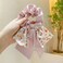 2pcs Large Intestine Hair Loop, 3.5in Chiffon Bow Tie Hair Loop Harmless Hair Loop Bow Scrunchies for Hair For Women Girls (Pink)