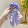 2pcs Large Intestine Hair Loop, 3.5in Chiffon Bow Tie Hair Loop Harmless Hair Loop Bow Scrunchies for Hair For Women Girls (Purple)
