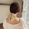 2pcs Large Intestine Hair Loop, 3.5in Chiffon Bow Tie Hair Loop Harmless Hair Loop Bow Scrunchies for Hair For Women Girls (Yellow)