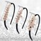 TCOTBE 3 Pcs Crystal Hair Band Fashion Hairbands for Girls Leaf Butterfly Flower Jewelry Rhinestone Hoop Elegant Hair Pieces Bling Wedding Bride Hair Accessory