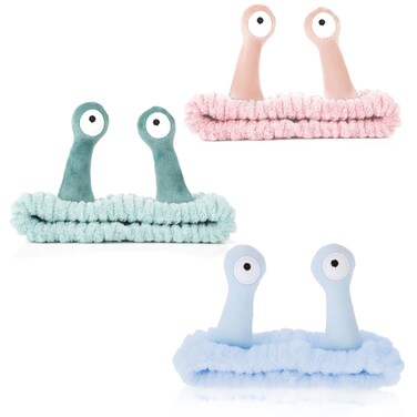 3 Pieces Face Wash Hairband Spa Headband Facial Makeup Hair Band Skincare Head Wraps Cartoon Elastic Head Band Cute Frog Snail Crab Creative Hair Accessories for Shower Beauty Sports