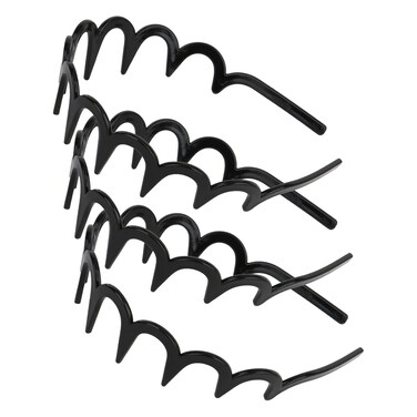 Zig Zag Headbands 3PCS Black Plastic Zigzag Headbands with Teeth Fashion 90s Hair Accessories for Women Girls Men