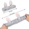 4 Pack Elastic Makeup Headbands for Women, Girls' Soft Flannel Bunny Ears Headbands Head Wraps, SPA Headband for Washing Face