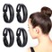 4 Pcs Magic Donut Hair Accessories - Twist Curler Bun Shaper, French Twist Tool, Ring Style Ponytail Headbands for DIY Hairstyling