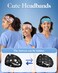 Plifal 4pcs Nurse Headbands for Women with Buttons Non Slip - Cute Dental Doctor Nursing Sweat Wicking Head Bands, Elastic Wide Turban Soft Hair Bands Accessories for Medical Healthcare Work