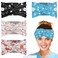 Plifal 4pcs Nurse Headbands for Women with Buttons Non Slip - Cute Dental Doctor Nursing Sweat Wicking Head Bands, Elastic Wide Turban Soft Hair Bands Accessories for Medical Healthcare Work