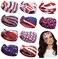 4th of July Patriotic Headband American Flag USA Twisted Hair Band Bandanas Stretchy Head Wraps Independence Day Yoga Running Exercise Athletic Headband (Patriotic)