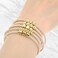 5 Pcs Boho Hair Ties Bracelet Gold Beads Elastic Blonde Ponytail Holder Blonde Cluff Aesthetic Boho Jewelry Hair Accessories Bling No Damage for Thick Thin Curly Hair Women