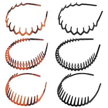 6 Pack Zig Zag Shark Tooth Hair Comb Headbands for Women Plastic Plain Hair Bands Hair Hoop Hair Accessories for Women