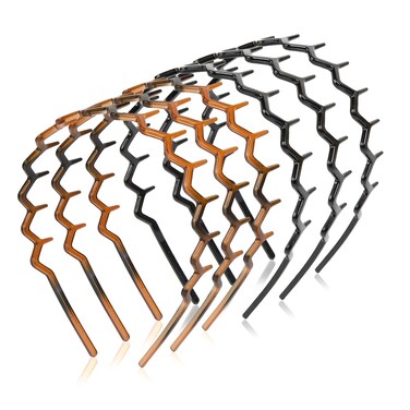 Zig Zag Headbands for Women Men Girls, Plastic Head Bands with Teeth Zigzag Fashion Hair Styling Accessories Wavy Shark Tooth Comb Headband Non Slip Trendy Hair Bands for Women&rsquo;s Hair, 6 Packs