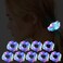 LED Light Up Hair Scrunchies for Women Girls, 9 Pcs Blue Satin Elastic Bands Ponytail Holder Glow in the Dark Hair Accessories Neon Rave party supplies
