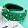 St.Patrick's Day Headbands for Women Green Rhinestone Beaded Headband Crystal Jeweled Shamrock Top Knot Headband Irish St Patricks Day Hairband Accessories Gifts (Green-A)