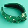 St.Patrick's Day Headbands for Women Green Rhinestone Beaded Headband Crystal Jeweled Shamrock Top Knot Headband Irish St Patricks Day Hairband Accessories Gifts (Green-A)
