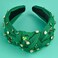 St.Patrick's Day Headbands for Women Green Rhinestone Beaded Headband Crystal Jeweled Shamrock Top Knot Headband Irish St Patricks Day Hairband Accessories Gifts (Green-A)