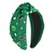 St.Patrick's Day Headbands for Women Green Rhinestone Beaded Headband Crystal Jeweled Shamrock Top Knot Headband Irish St Patricks Day Hairband Accessories Gifts (Green-A)
