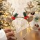 Acenail Christmas Headbands Women Xmas Deer Hair Hoop Glitter Reindeer Antlers Headband Ring Furry Deer Horn Ears Headdress Christmas Tree Hairbands Decoration Holiday Costume Headpiece for Women and