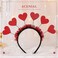 Acenail Valentine's Day Headband Red Sequins Hearts Headbands Love Hairband Glitter Heart Hair Hoop Holiday Party Decorations Valentine&rsquo;s Hair Accessories for Women and Girls
