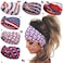 Acenail 4th of July Headbands American Flag Headband USA Patriotic Bandana Red White Blue Head Band Twist Stars Stripes Criss Cross Hairbands Independence Day Hair Accessories for Women 6Pcs