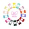 AMMY Pom Pom Hair Accessories - 28 Pcs Soft Ponytail Holders, Small Ball Bands for Baby, Infants, and Toddler Girls