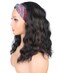 Black Headband Wigs With Brown Highlights For Black Women Synthetic Black Brown Wavy Headband Wigs Soft Light Natural Looking Hair Replacement Wigs Heat Resistant (14 Inch, black brown)