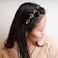 YienDoo Fashion Crystal Hair Band Sparkling Crystal Bangs Hairstyle Clips Hairpin Silver Rhinestones Headband Bridal Crown Tiara Hair Hoop Wedding Hair Accessories for Women Girls