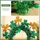 Olbye St.Patrick's Day Headband Shamrock Green Hairband Glitter Clover Headbands Irish Costume Hair Accessories for Women