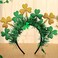 Olbye St.Patrick's Day Headband Shamrock Green Hairband Glitter Clover Headbands Irish Costume Hair Accessories for Women