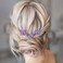Pearl Bride Wedding Hair Pins Purple Bead Hair Piece Bridal Flower Headpieces bridesmaid Hair Accessories for Women and Girls (Pack of 3)(Purple)