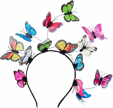 Butterfly Headbands Women Boho Headband Elastic Hairbands Festival Halloween Costume Headpieces Bohemian Hair Accessories